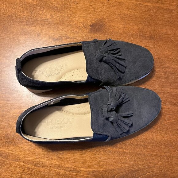 NEW The Flexx Jazz Tassel Loafer shoe navy suede 6.5 women - Picture 3 of 10